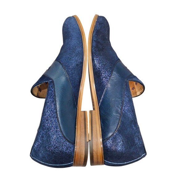 Robert Graham Mens 10 Dress Shoes Metallic Blue Suede Slip On Loafers main image 7